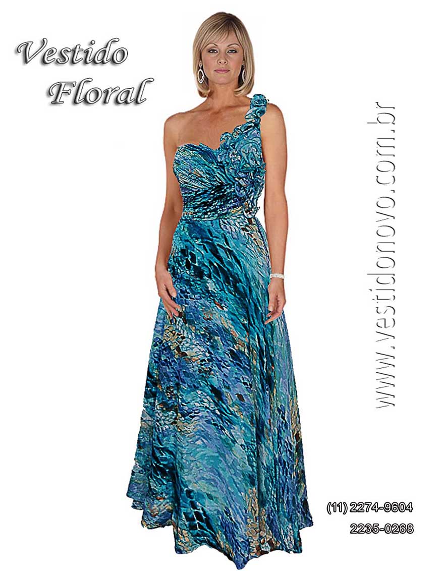 vestido para me da noiva, estampado em azul, zona sul de So Paulo
